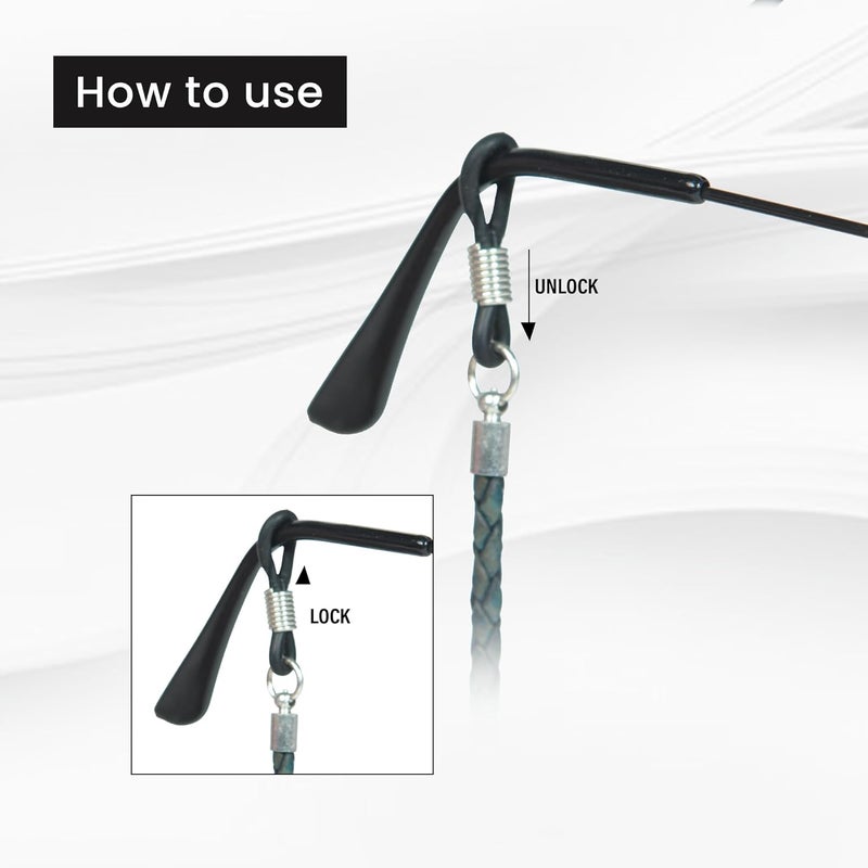 GENIQUE Genuine Leather Glasses Strap, Eyeglass Chain,Eye Glasses holders around Neck, Sunglass Strap for Men - Image 3